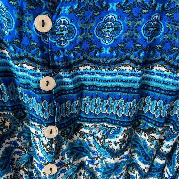 NWT Laklook Boho Blue Button-up Dress XL - Picture 3 of 5